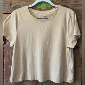 Universal Thread Beige Short Sleeve Crop Tee size XL NWOT